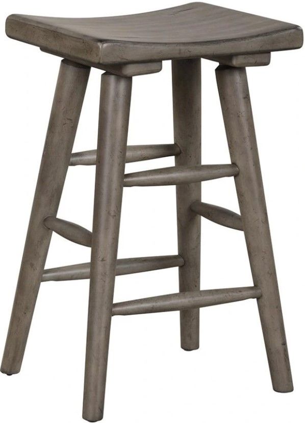Bernards Hartford Gray Gathering Stool-0