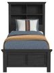 Elements International Hampton Kids Charcoal Twin Bookcase Bed-1
