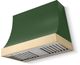 La Cornue Cornufé Marquee 36" Brands Hatch Green Wall Mounted Range Hood with Polished Brass Trim-0