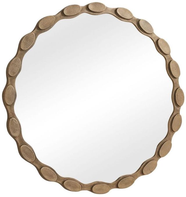Uttermost® Marietta Aged Brass Round Mirror-2