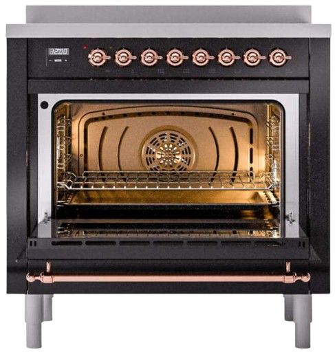 Ilve® Nostalgie II Series 36" Glossy Black Pro Style Induction Range-1