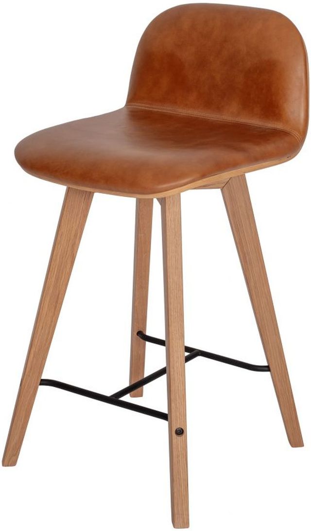 Moe's Home Collection Napoli Leather Tan Counter Stool-3