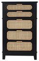 A & B Home Moskal Black Tall Chest with Five Rattan Drawers-1