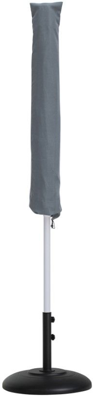 Meridian Furniture Fiji Black/Matte Black/Matte White Aluminum Outdoor Patio Umbrella and Base-2