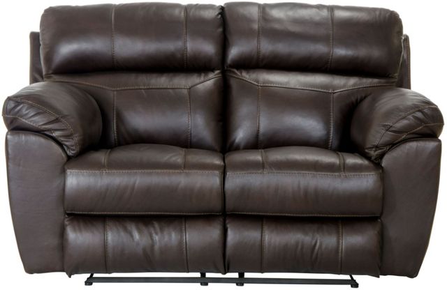 Catnapper® Costa Chocolate Leather Lay Flat Reclining Loveseat-3