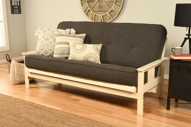Kodiak Furniture Monterey Linen Charcoal/Antique White Full Futon with Mattress-1