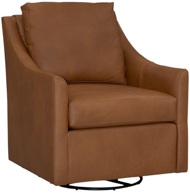 Bassett® Furniture Customizable Sloan Leather Slope Arm Swivel Glider Chair-0