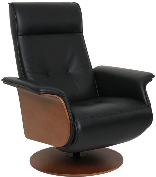 Fjords® Modern Living Hans Black Large Dual Motion Swivel Recliner-1
