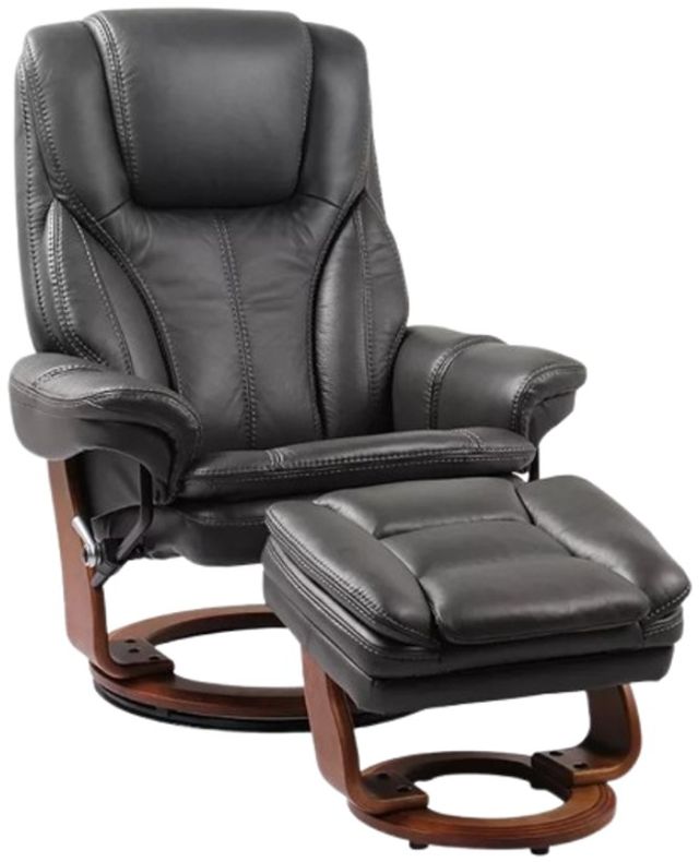 BenchMaster High Line Hana Charcoal Gray Chair and Ottoman Set-0