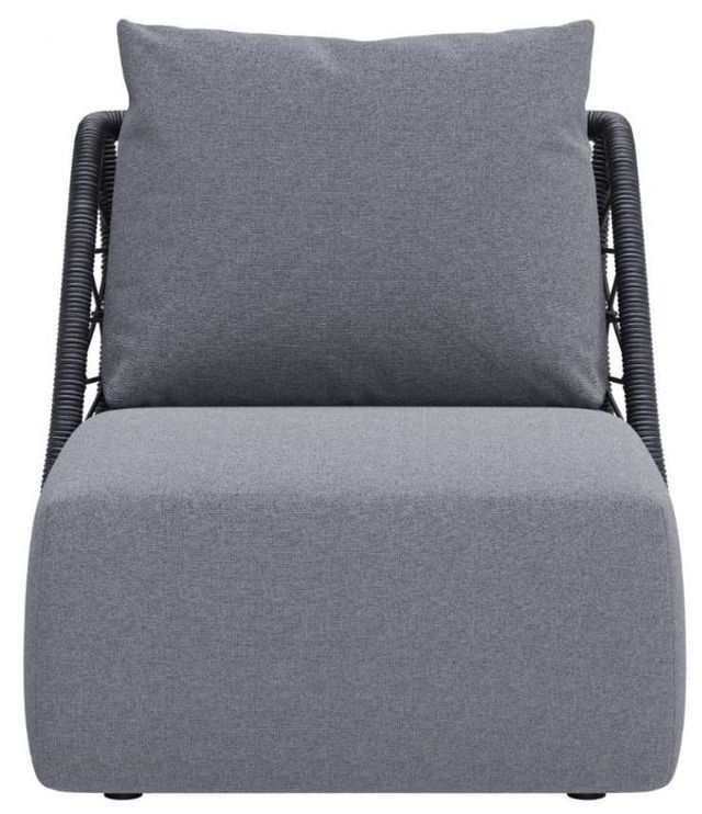 Zuo® Modern Mekan Black/Gray Aluminum Fabric Outdoor Accent Chair-1