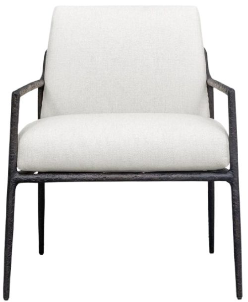Uttermost® Thayer Oyster White Aluminum Indoor-Outdoor Upholstered Lounge Chair-3