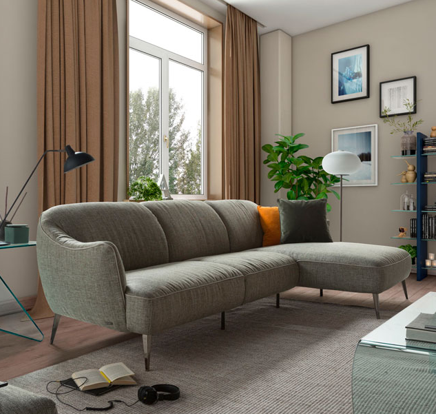 Natuzzi Editions Estasi 3-Piece Right-Arm Facing Sectional and Chaise-2