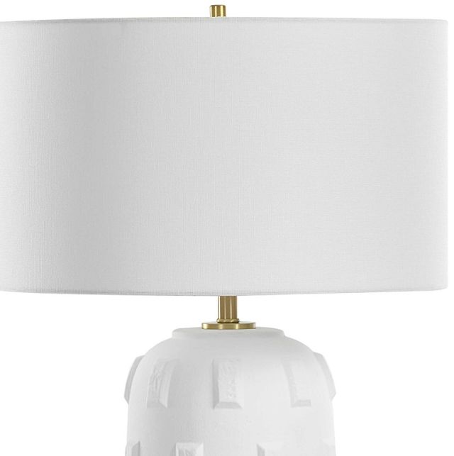 Uttermost® Emerie White Textured White Table Lamp-3