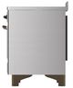 Ilve® Majestic III 48" Stainless Steel Pro Style Induction Range with Solid Door and Burnished Trim-4