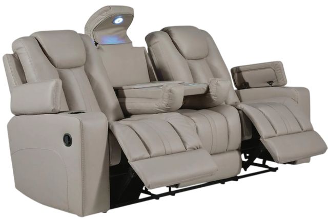 Signature Design by Ashley® Next Move Coin Manual Reclining Sofa with Drop Down Table-2