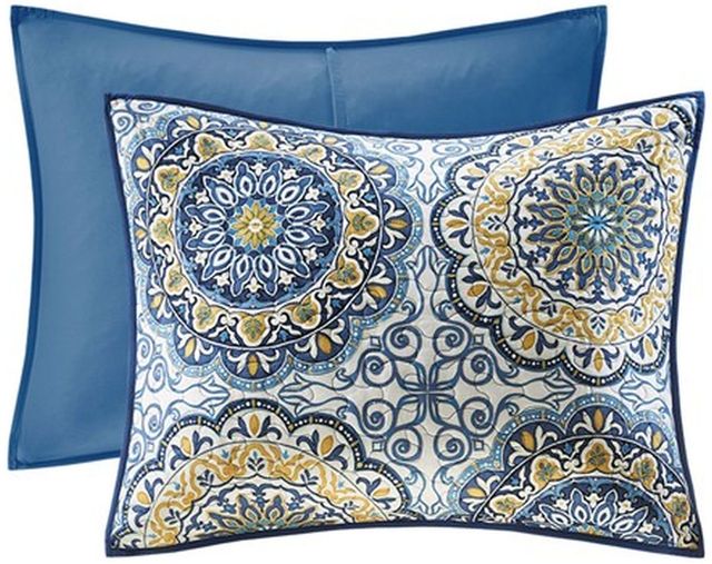 Olliix by Madison Park Tangiers 6 Piece Blue Full/Queen Reversible Coverlet Set-2