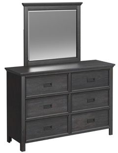 Elements International Hampton Kids Charcoal Dresser and Mirror