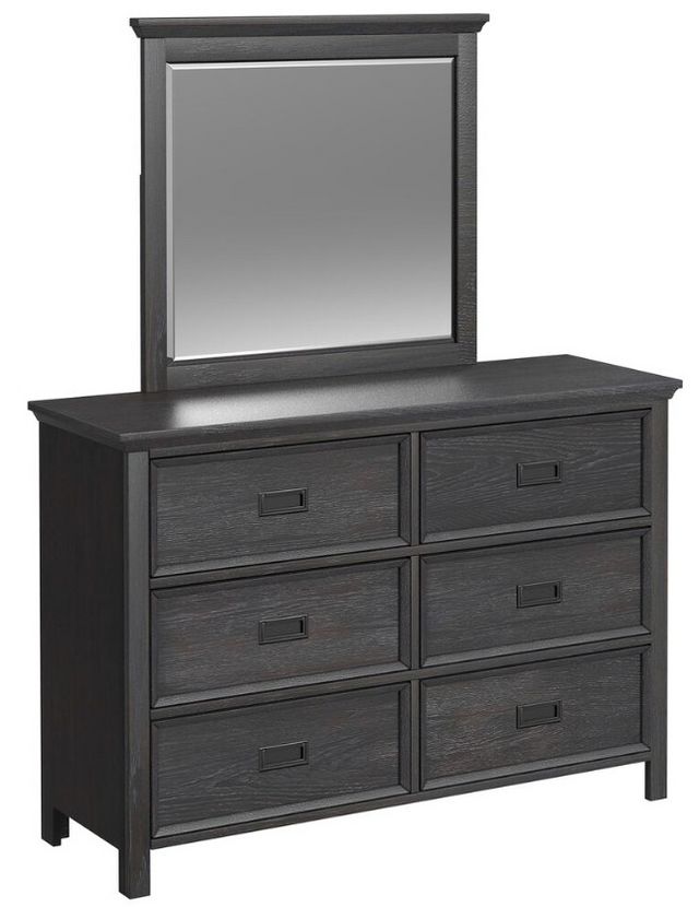 Elements International Hampton Kids Charcoal Dresser and Mirror