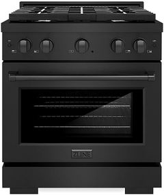 ZLINE 30" Black Stainless Steel Pro Style Gas Range