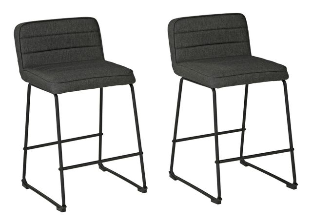 Signature Design by Ashley® Nerison 2-Piece Gray/Black Bar Stool Set-0