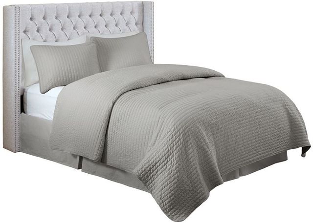 Olliix by Madison Park Amelia Grey King Upholstery Headboard-4