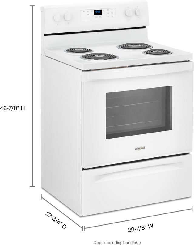 Whirlpool® 30" White Freestanding Electric Range-2