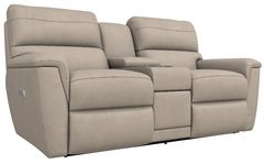 La-Z-Boy® Ava Ivory Leather Power Reclining Loveseat with Console and Headrest