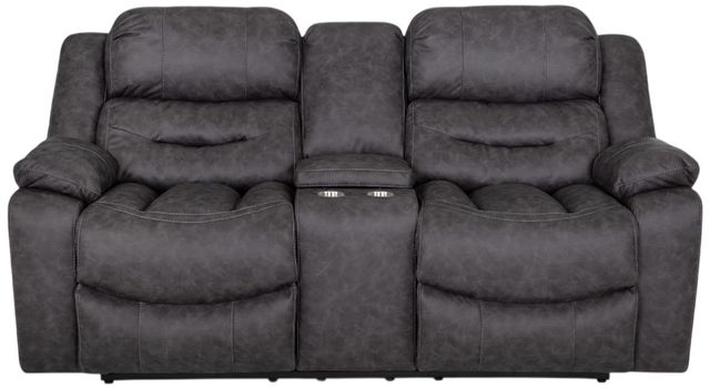Franklin™ Decker Easter Slate Manual Reclining Console Loveseat-0
