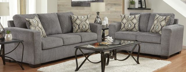 American Wholesale Furniture Graytone Slate Loveseat-1