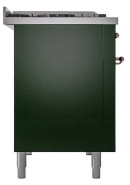 Ilve® Nostalgie II Noblesse 48'' Emerald Green Pro Style Dual Fuel Range with Copper Trim-2