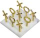A & B Home Gold/White Banswara Marble Tic Tac Toe Decorative Object-0