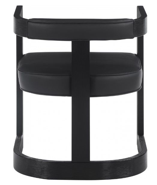 Meridian Furniture Mancheste Black Vegan Leather Dining Arm Chair-3