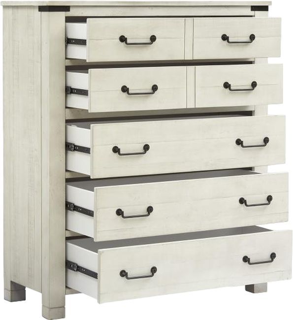 Magnussen Home® Chesters Mill Alabaster/Aged Iron Drawer Chest-3