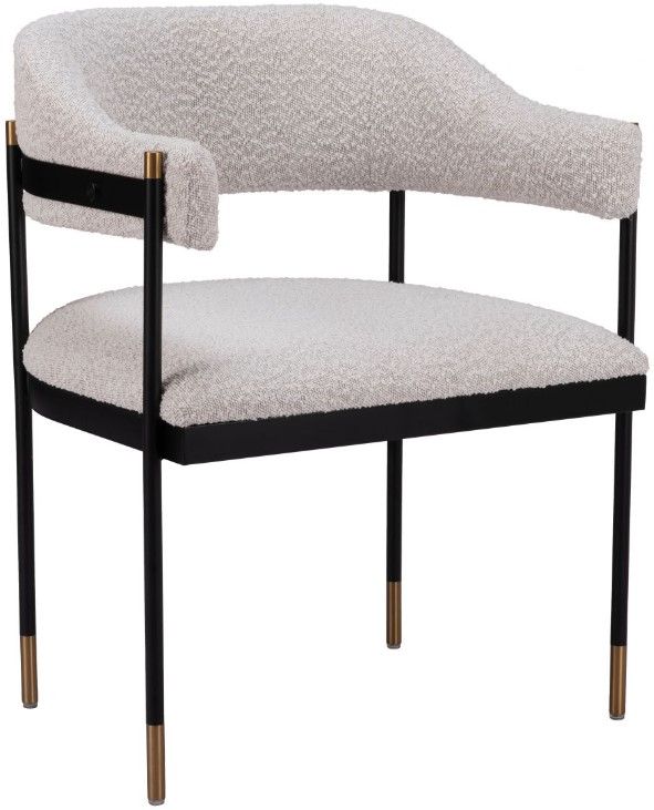 Zuo® Modern Zadar Black/Gold/Misty Gray Dining Arm Chair -0