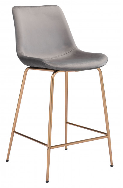 Zuo® Modern Tony Gray/Gold Counter Chair-0