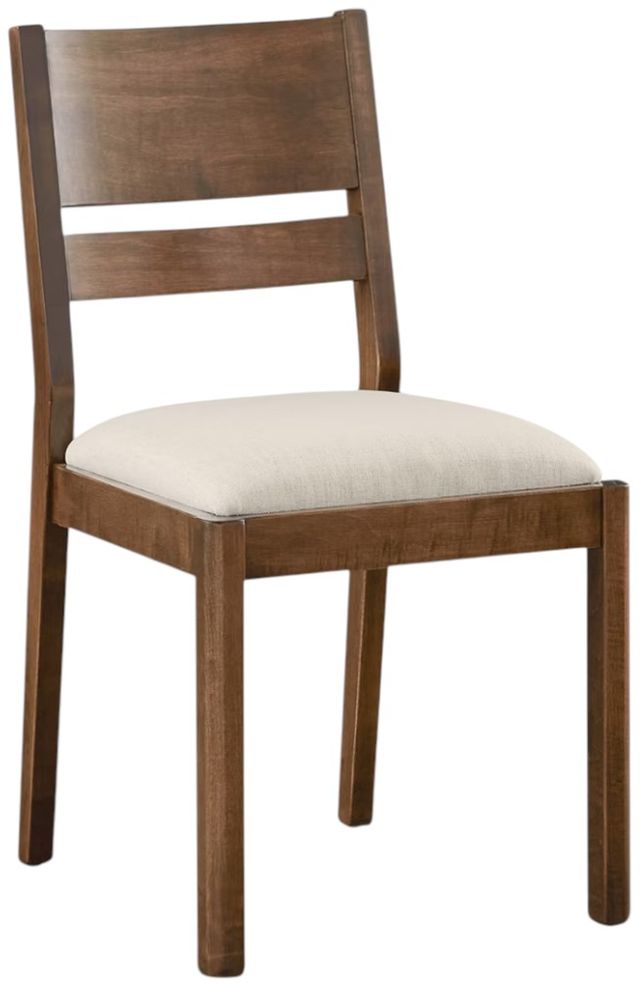 Bassett® Furniture Origins Spence Sable Dining Chair with Thrillist Linen Upholstered Seat-2