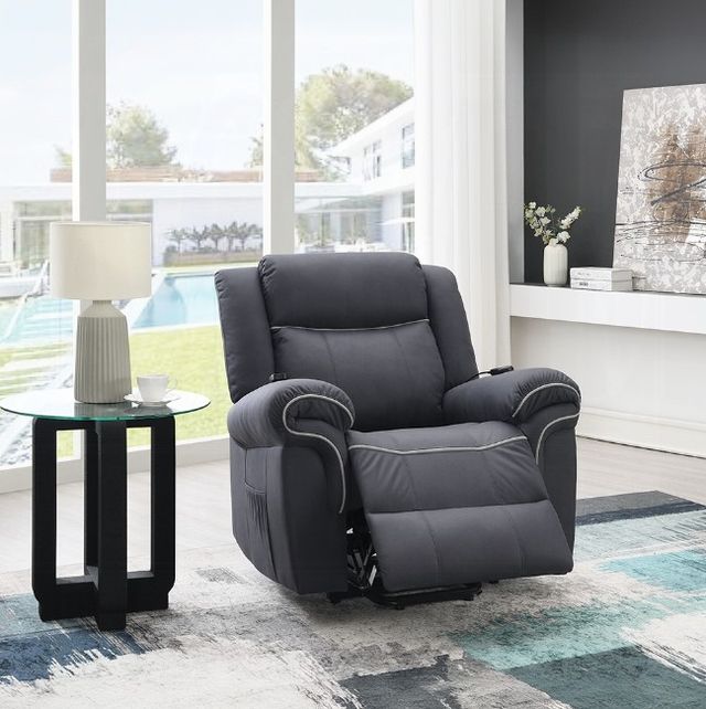 ACME Furniture Domana Dark Blue Power Lift Recliner with Heat and Massage-2