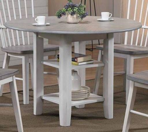 Urban Styles Furniture Newark Smoke Gray Drop Leaf Dining Table with Almond Base-0