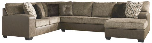 Benchcraft® Abalone 3-Piece Chocolate Right-Arm Facing Chaise Sectional-0