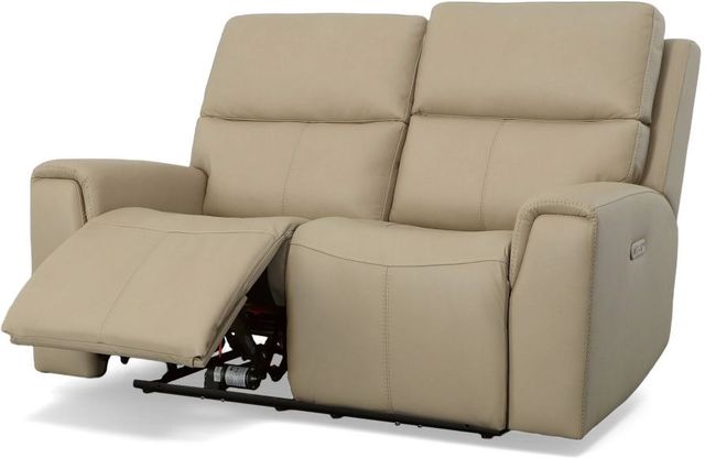 Flexsteel® Jarvis Parchment Power Reclining Loveseat with Power Headrests-3
