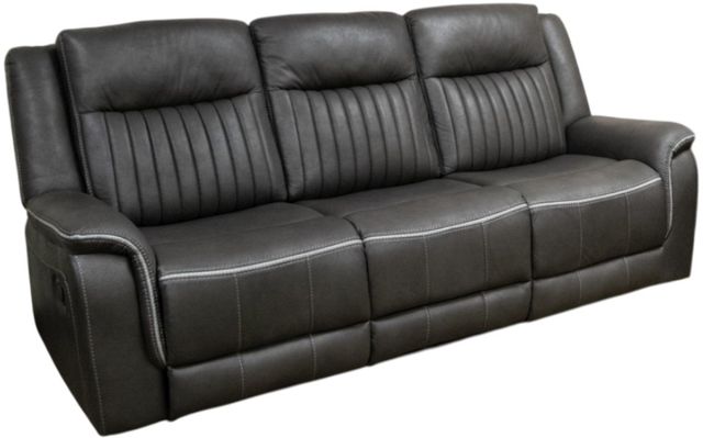 American Wholesale Furniture Eclipse Charcoal Manual Reclining Sofa-0