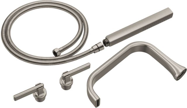 Brizo Allaria® Brilliance® Luxe Nickel® 2-Handle Tub Filler Trim Kit with Twist Lever Handles-0