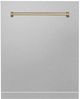 Zline Autograph Edition 24" Satin Stainless Steel Dishwasher Panel with Champagne Bronze Handle-1
