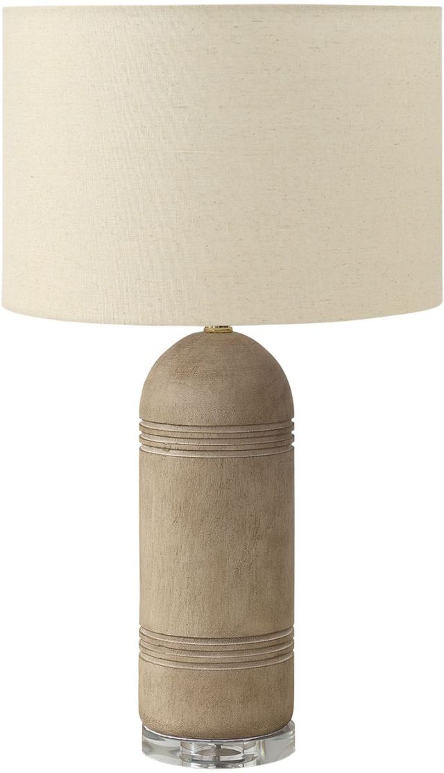 Monarch Specialties Inc. Brown Resin Table Lamp with Beige Shade-0