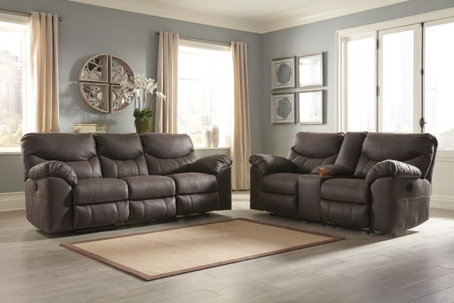 Signature Design by Ashley® Boxberg Teak Power Double Reclining Loveseat with Console-4