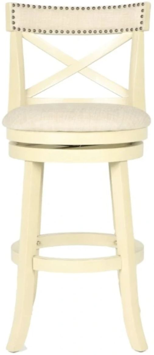 New Classic® Home Furnishings York White Swivel Bar Stool-2