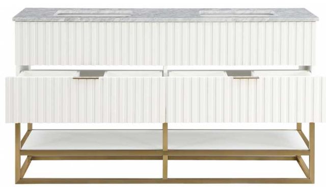 Meridian Furniture Monad Brushed Gold/White 60" Bathroom Vanity-3