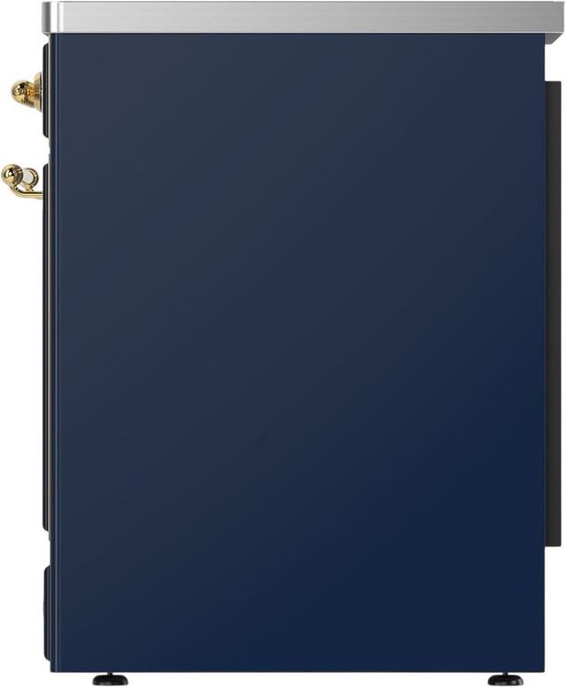 Ilve® Majestic III 30" Midnight Blue Pro Style Induction Range with Triple Glass Door and Brass Trim-3