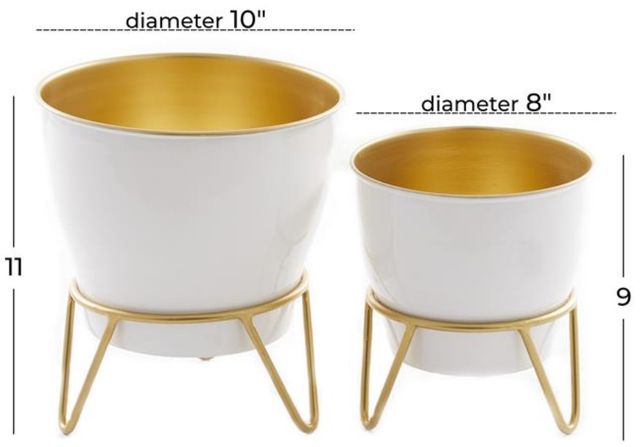 Deco Marche 2-Piece White Planter Set-2