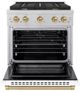 ZLINE Autograph Edition 30" Satin Stainless Steel Pro Style Gas Range with White Matte Door-2